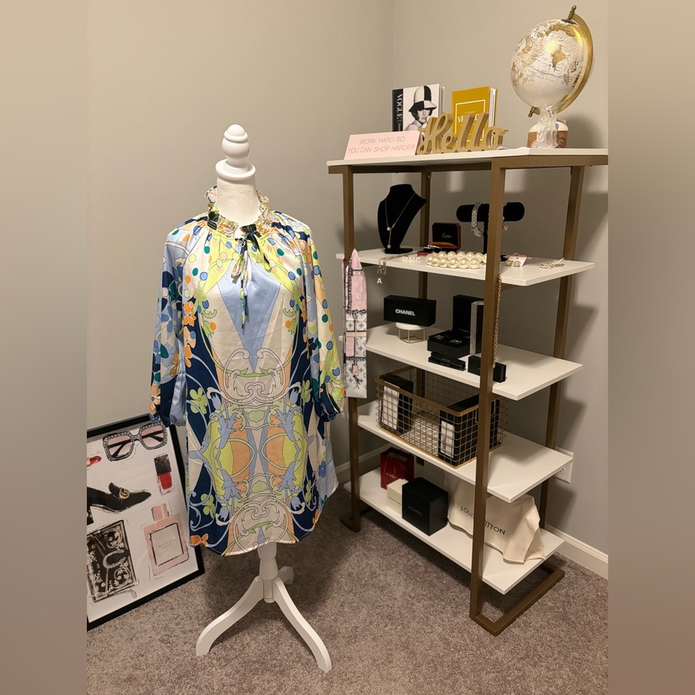 CIEBON Drea Floral Print Long Sleeve Minidress Medium - Picture 7 of 12